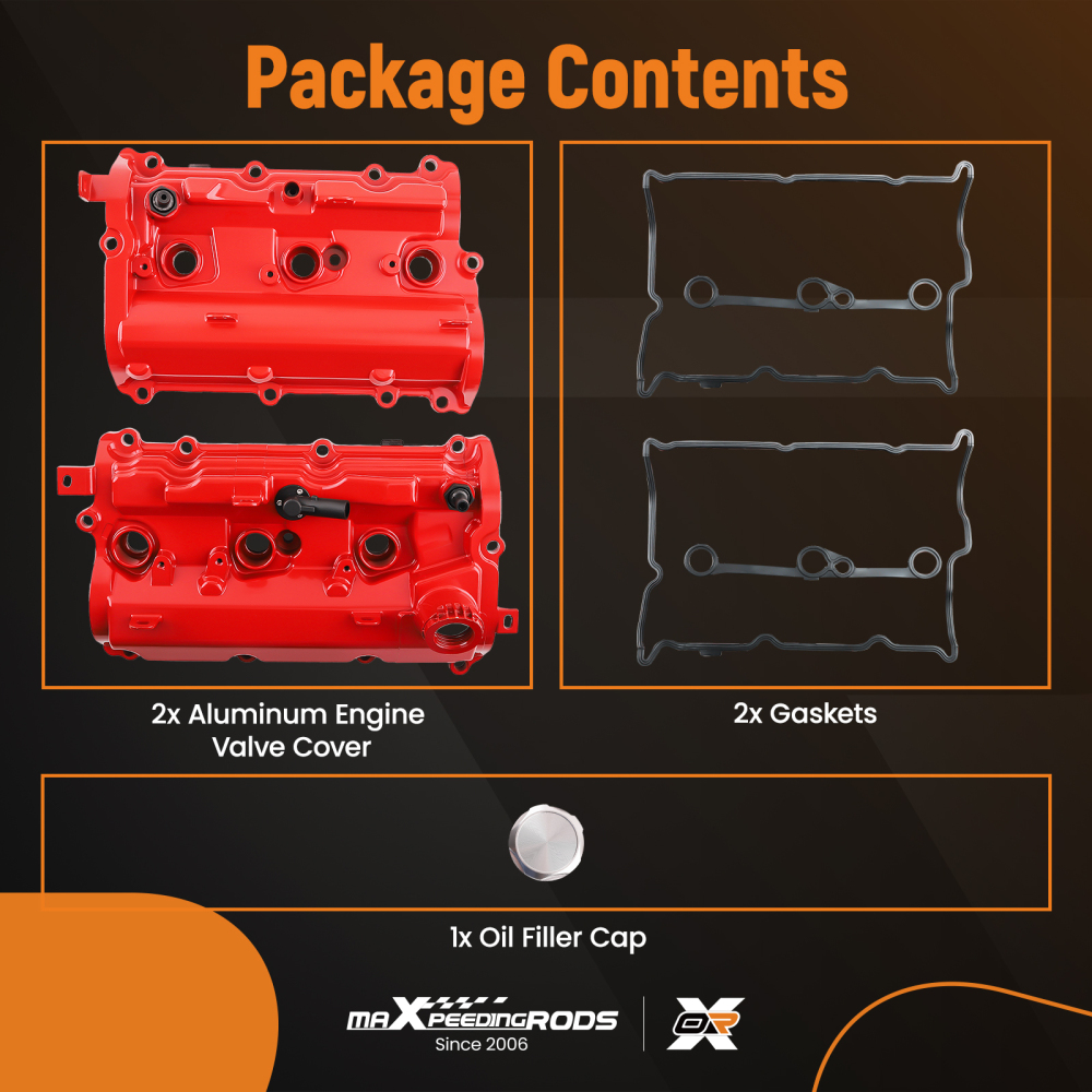 Engine Valve Covers Kit compatible for Infiniti Q50 Q60 3.7L 2014-2015 (Left & Right Side)