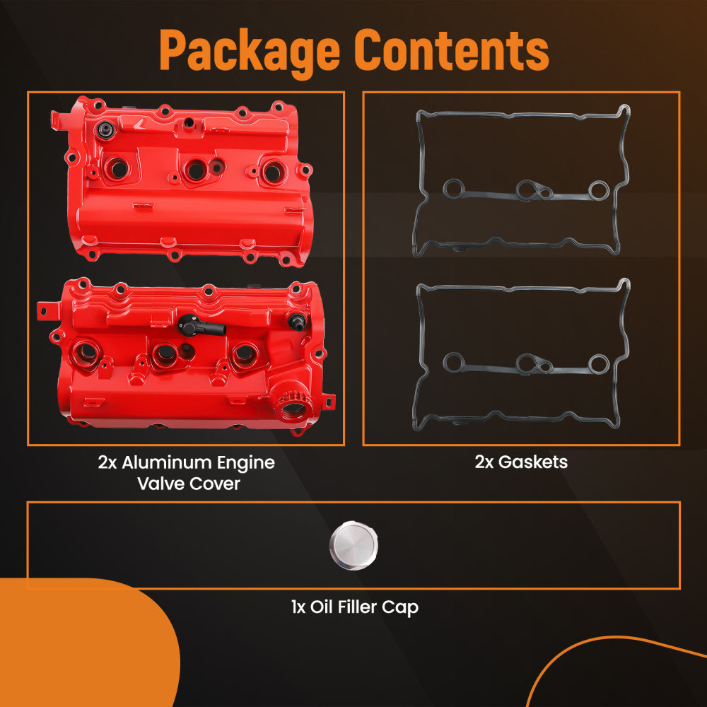 2x Aluminum Valve CoverGasket Set compatible for Infiniti G37 3.7L 2008-2013 13264-EY01E