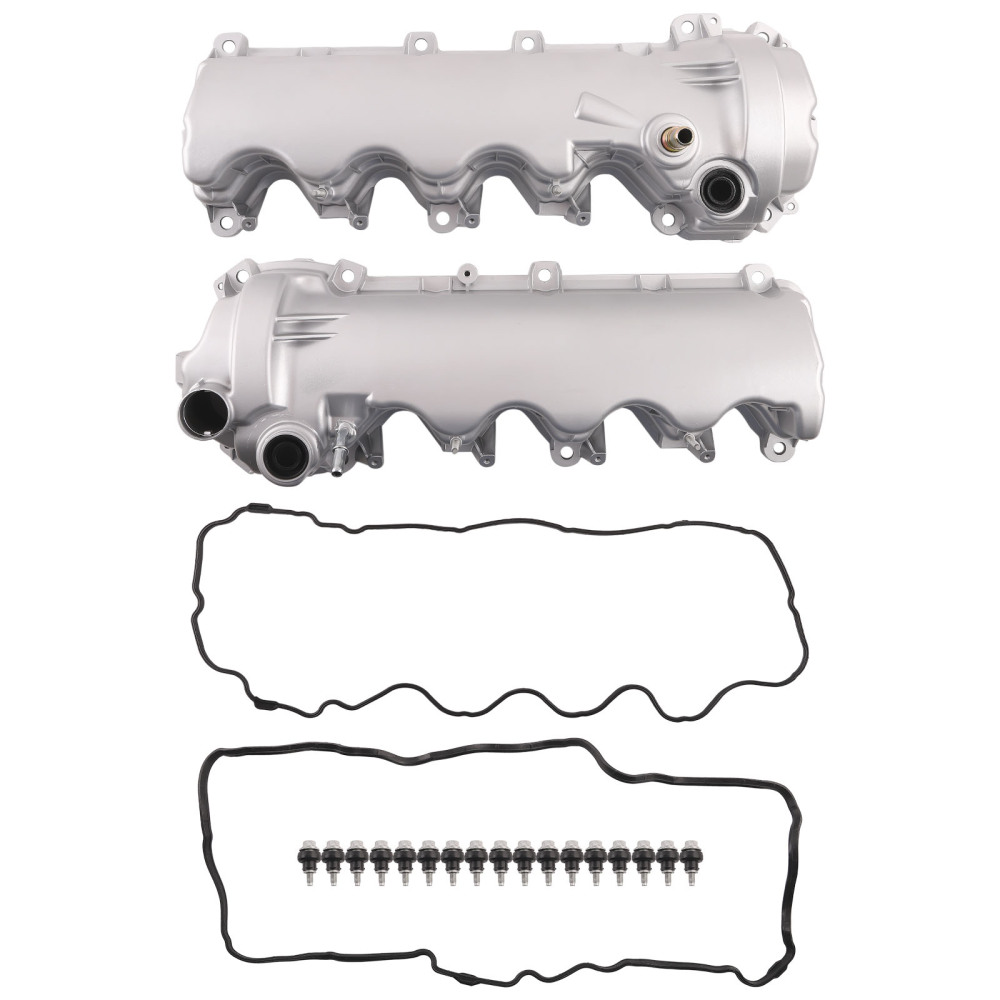 2pc Aluminum Valve Cover Set compatible for Lincoln Navigator V8 5.4L 2005-2014 9L1Z6582C