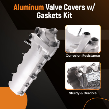 2pc Aluminum Valve Cover Set compatible for Lincoln Navigator V8 5.4L 2005-2014 9L1Z6582C