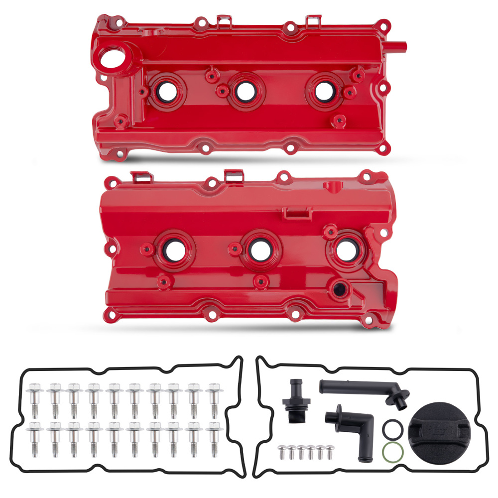 2x Aluminum Valve Cover w/ Gasket Kit compatible for Infiniti FX35 G35 M35 compatible for Nissan 350Z