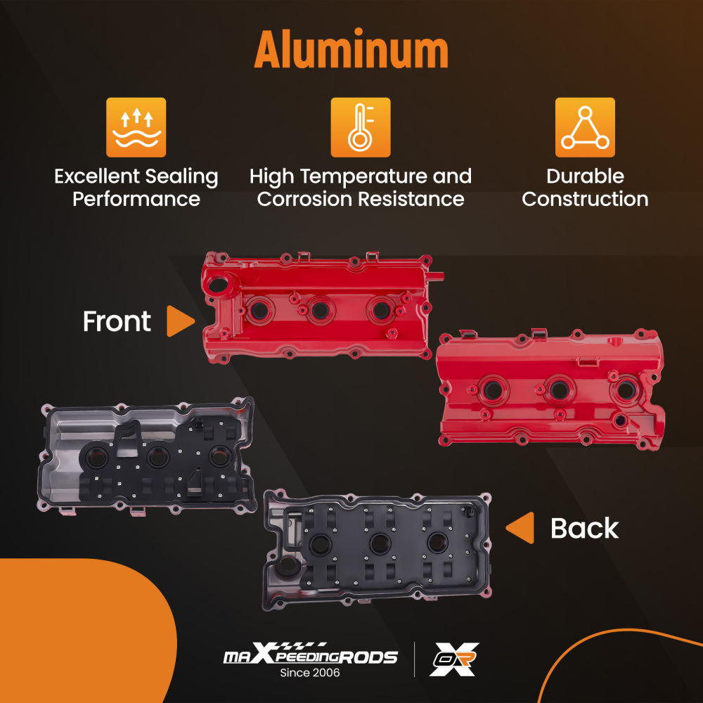 2x Aluminum Valve Cover w/ Gasket Kit compatible for Infiniti FX35 G35 M35 compatible for Nissan 350Z