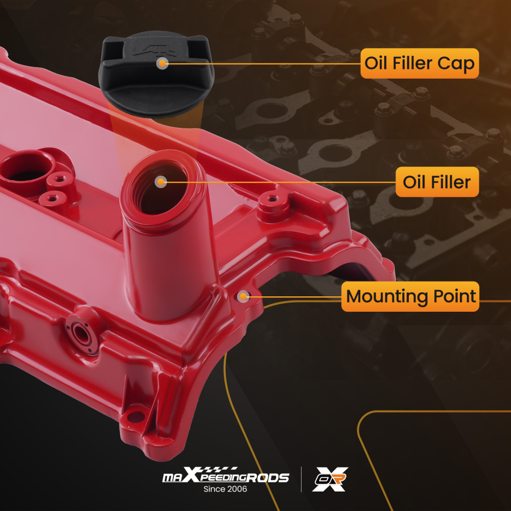 2x Aluminum Valve Cover w/ Gasket Kit compatible for Infiniti FX35 G35 M35 compatible for Nissan 350Z