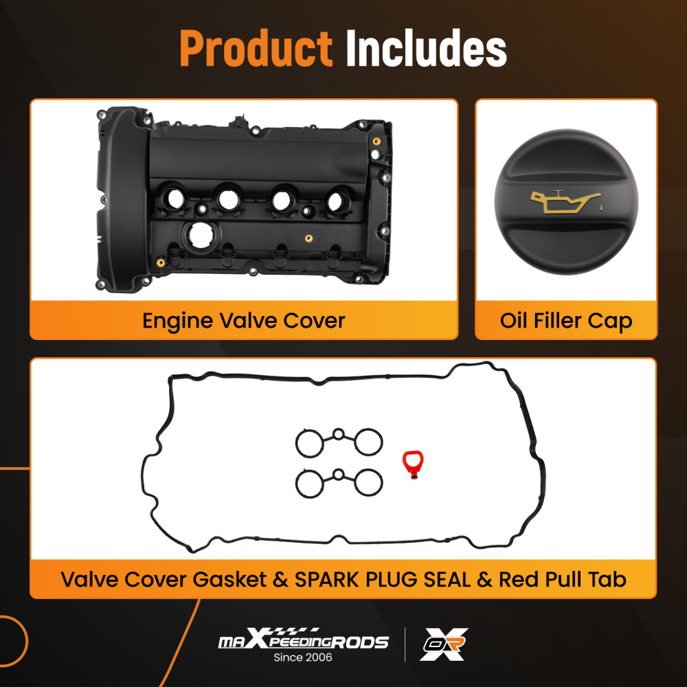 Engine Valve Rocker Cover compatible for Citroen C4 C5 DS3 DS4 DS5 compatible for Peugeot 207 208 308 1.6T