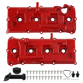 Aluminum Red Valve Covers compatible for Nissan Armada Titan Pathfinder QX56 5.6L 2004-2016