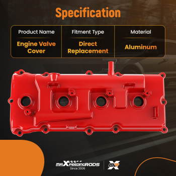 Aluminum Red Valve Covers compatible for Nissan Armada Titan Pathfinder QX56 5.6L 2004-2016