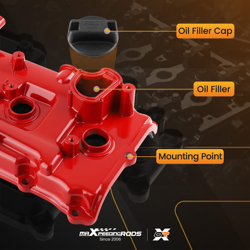 Aluminum Red Valve Covers compatible for Nissan Armada Titan Pathfinder QX56 5.6L 2004-2016