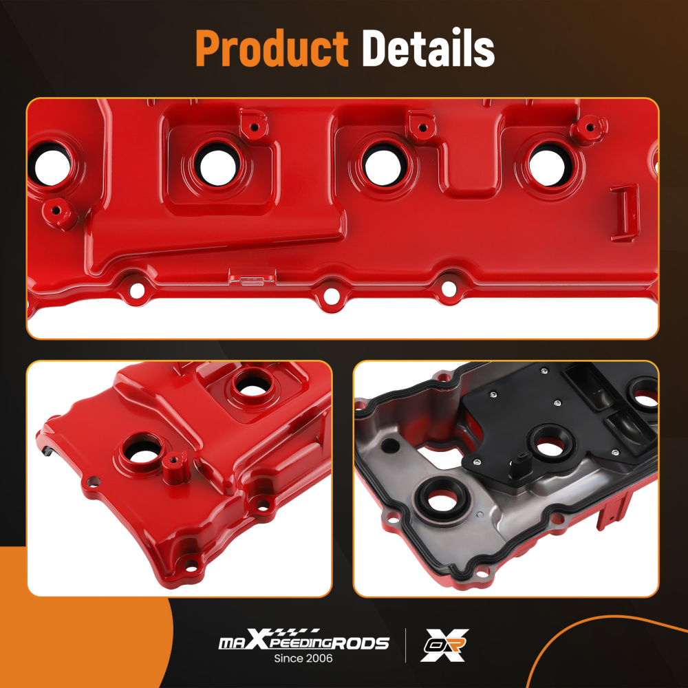 Aluminum Red Valve Covers compatible for Nissan Armada Titan Pathfinder QX56 5.6L 2004-2016