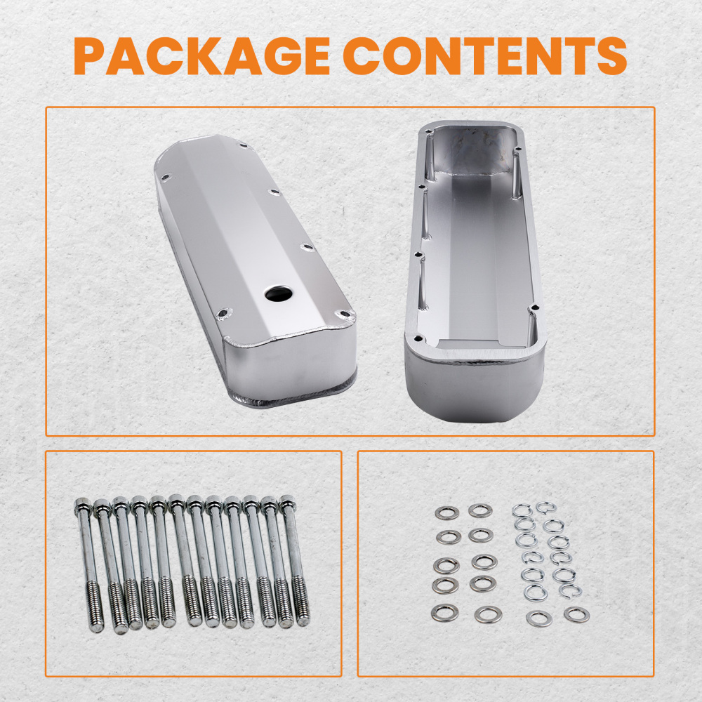 Compatible for Ford BBF 429 460 1968-Up Big Block compatible for V8 Fabricated Aluminum Tall Valve Cover