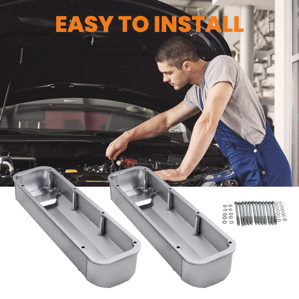 Compatible for Ford BBF 429 460 1968-Up Big Block compatible for V8 Fabricated Aluminum Tall Valve Cover