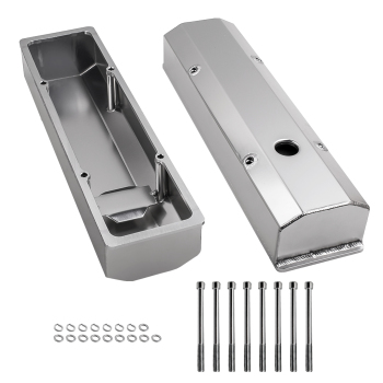 For Small Block compatible for Chevy-SATIN Fabricated Aluminum Valve Covers 58-86 SBC 283 302