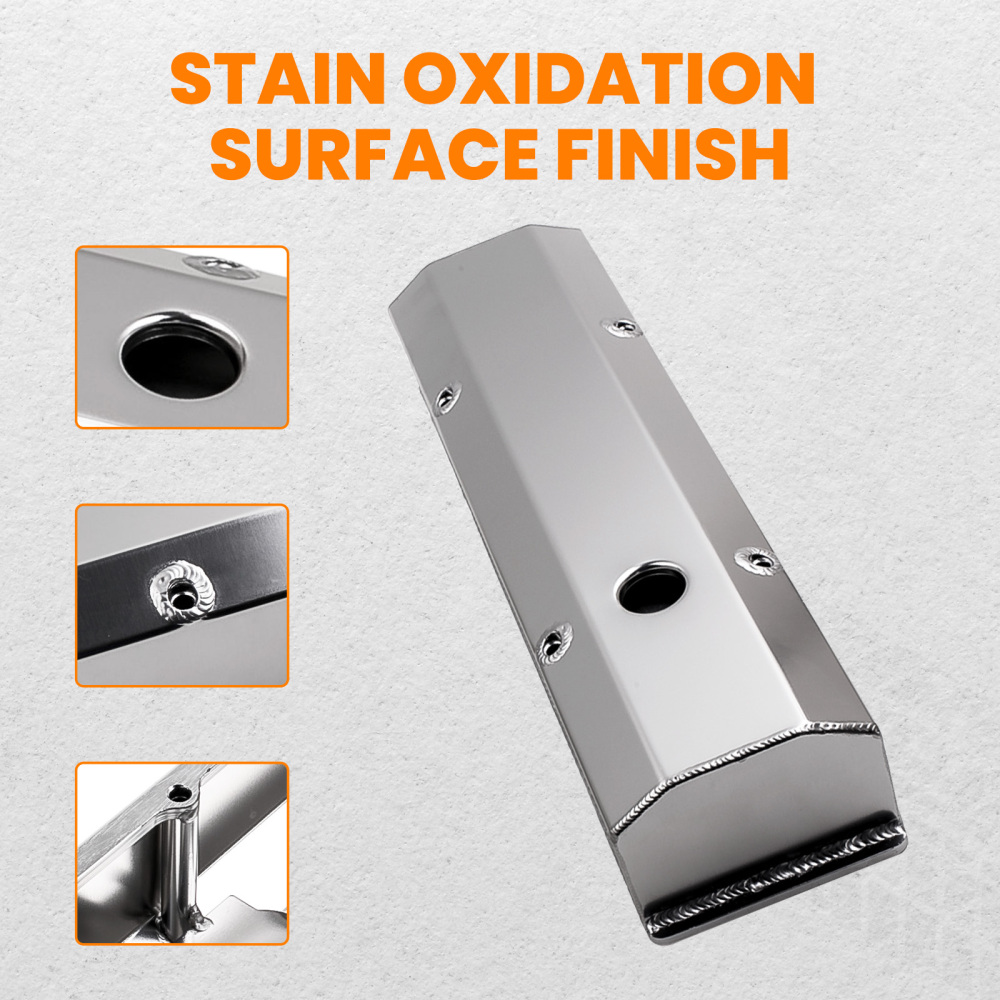 For Small Block compatible for Chevy-SATIN Fabricated Aluminum Valve Covers 58-86 SBC 283 302