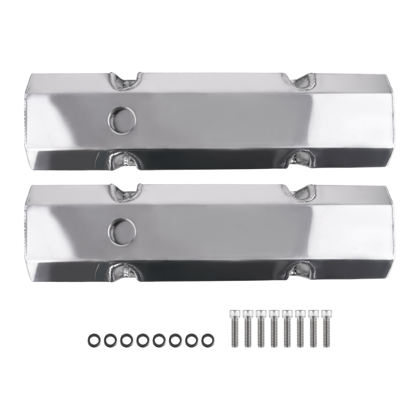 2pc Fabricated Aluminum Tall Valve Covers For Small Block compatible for Chevy 283 305