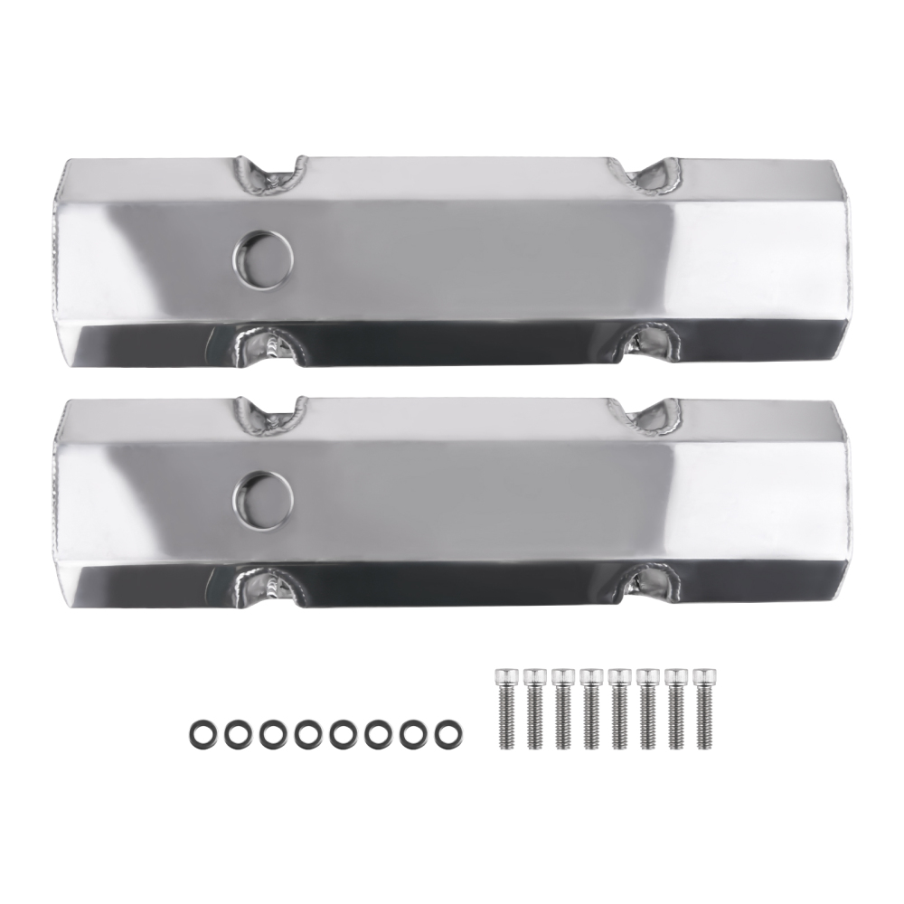 2pc Fabricated Aluminum Tall Valve Covers For Small Block compatible for Chevy 283 305