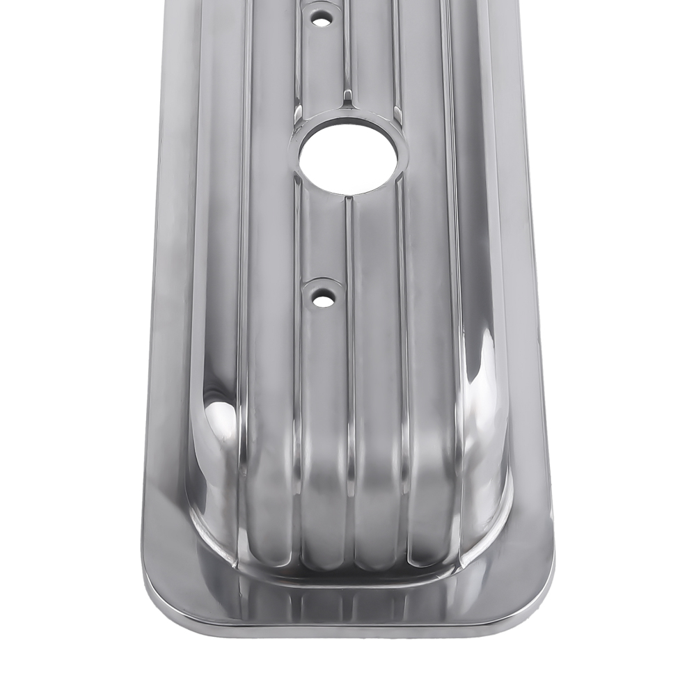 2xFabricated Aluminum Valve Covers Center Bolt For SBC Small Block compatible for Chevy engines