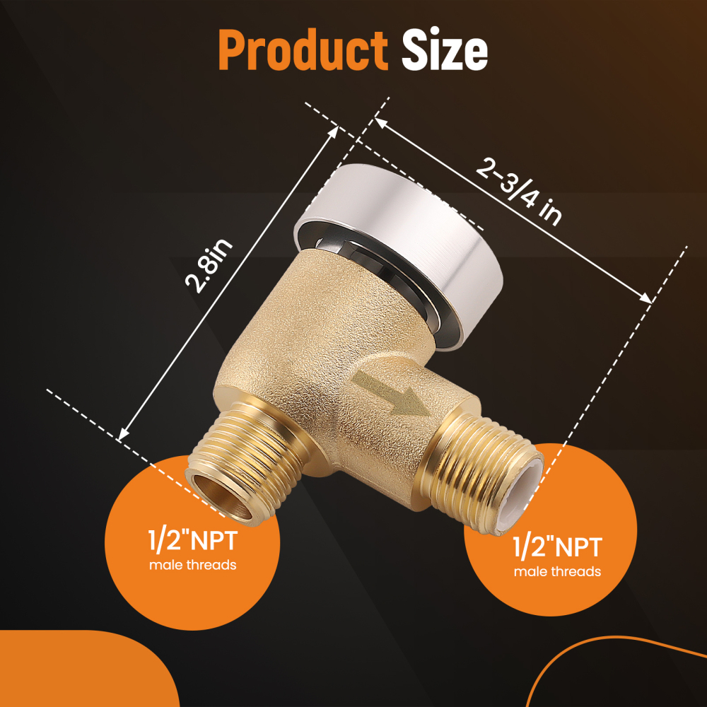 Brass RV Camper Black Tank Vacuum Breaker Check Valve Replacement 571-VAC-CHK-A