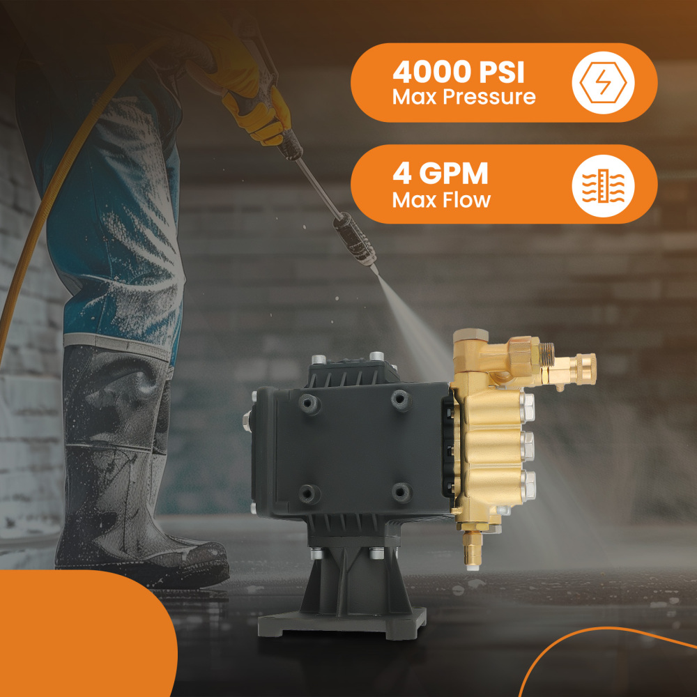 Pressure Washer Pump 4000PSI 4GPM 1 Horizontal Shaft For AR RSV4G40