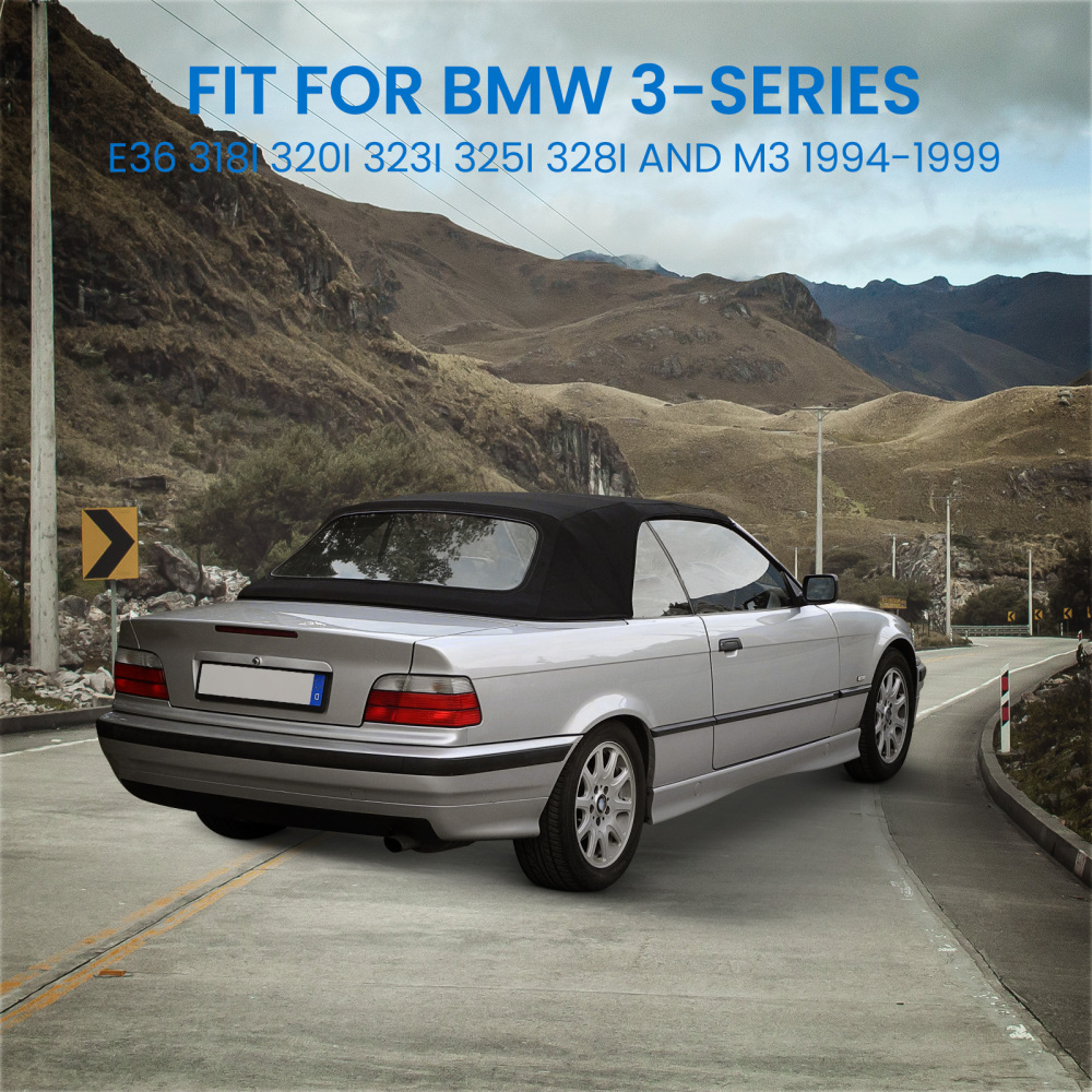 Convertible Soft Top w/Plastic Window compatible for BMW 3-Series E36 318i 323i 325i 328i