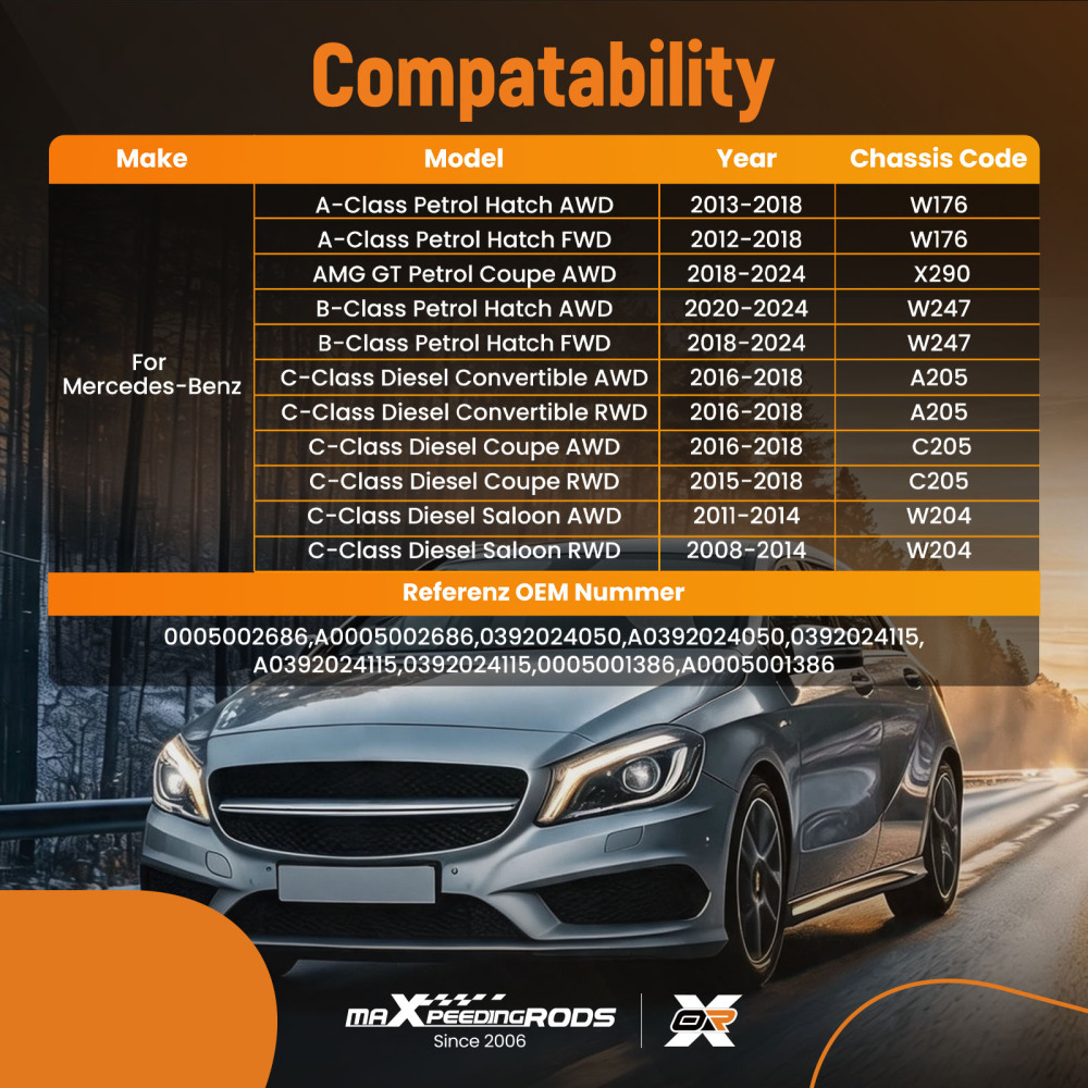 Auxiliary Coolant Pump compatible for Mercedes A-Class/B-Class 2012-2024 0005001386