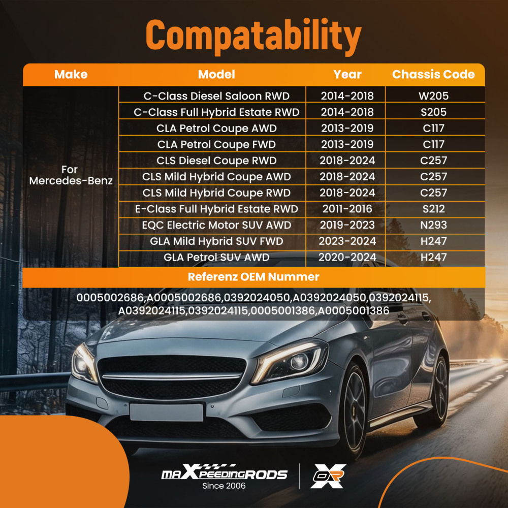 Auxiliary Coolant Pump compatible for Mercedes A-Class/B-Class 2012-2024 0005001386