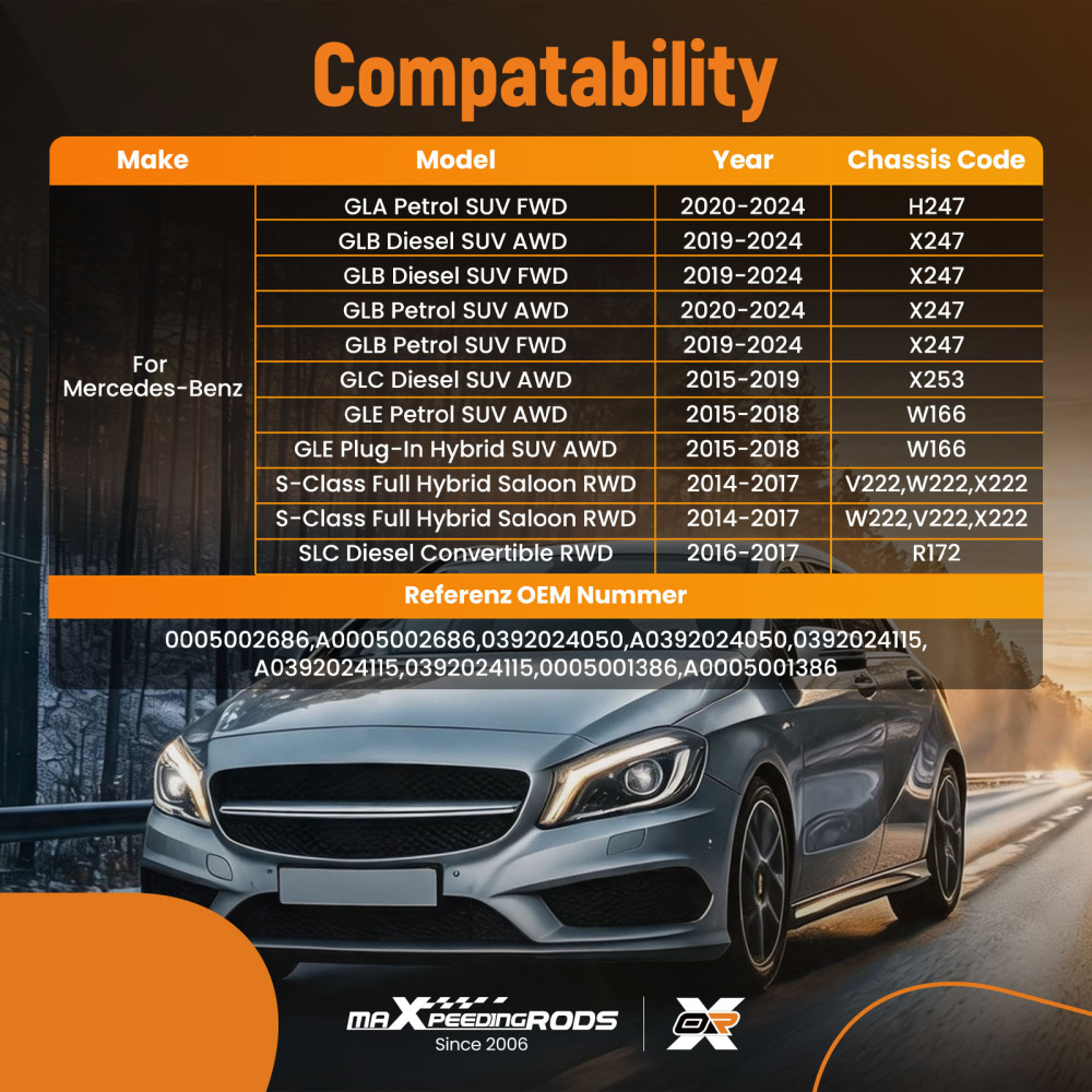 Auxiliary Coolant Pump compatible for Mercedes A-Class/B-Class 2012-2024 0005001386