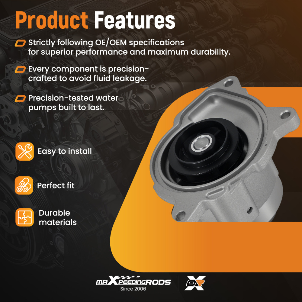 Coolant Water Pump compatible for Audi A1 compatible for Seat Ibiza 2010-2015 03F121004E