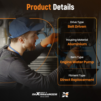 Coolant Pump compatible for Audi A3 Cab A5 2015-Present 04L121011LXKT Belt Driven