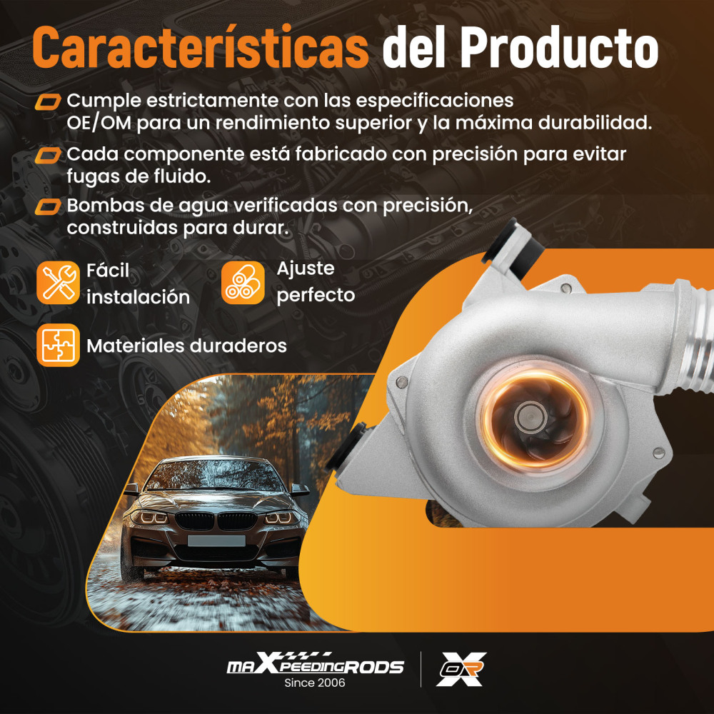 Electric Water Pump compatible for BMW X3 X5 Z4 128i 328i 330 525 528i E60 E90 11517586925