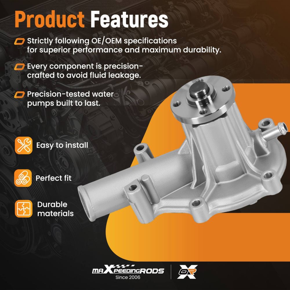 Water Pump compatible for Kubota Tractor B2400/BX2660 Direct Replacement 16251-73034