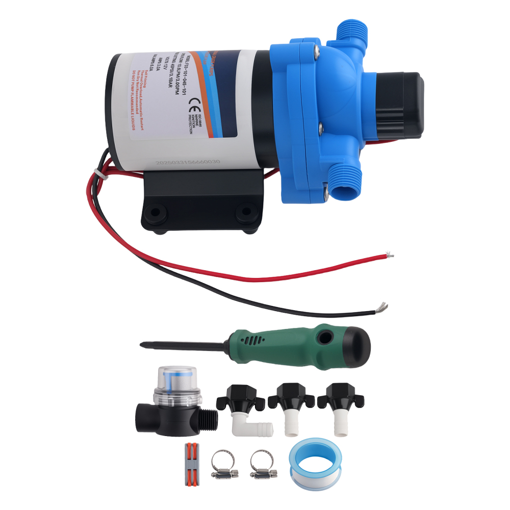 Diaphragm Water Pump for RV Boat Marine 2088-554-144 3.5GPM 45PSI 13.5L/Min 24V