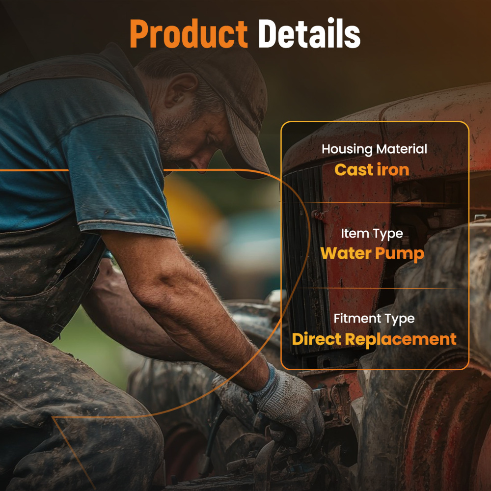 Coolant Pump Assembly compatible for John Deere 332 332D 333D RE545573 Heavy Duty Cast Iron