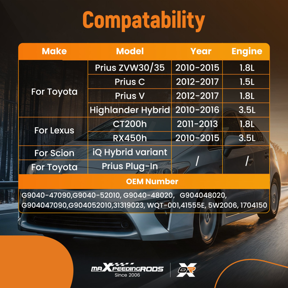 Coolant Water Pump compatible for Lexus RX450h compatible for Toyota 2010-15 1704150 Direct Replacement
