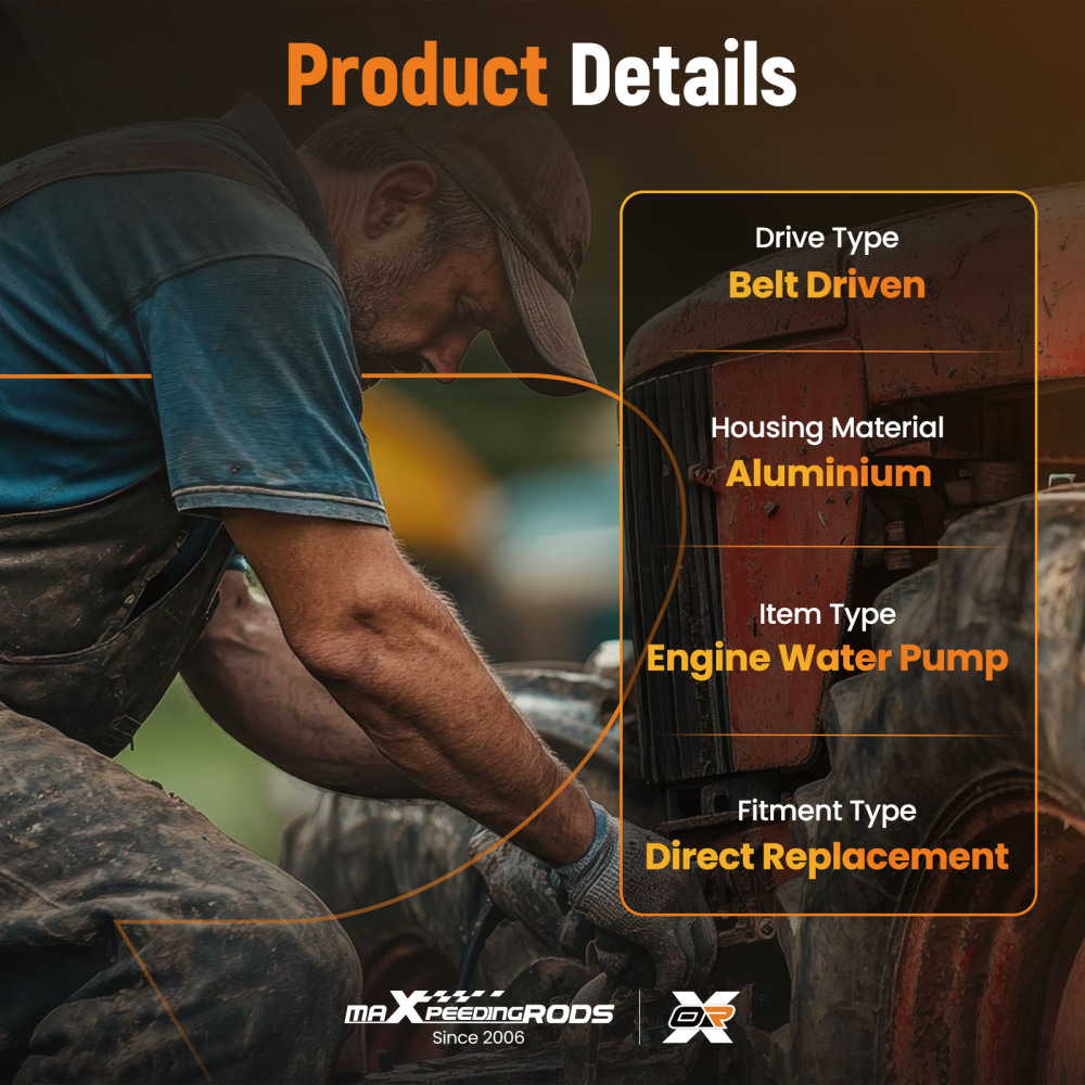 Bomba de Agua compatible para Bobcat 1600 Cargadora Articulada 6653941 Por Correa