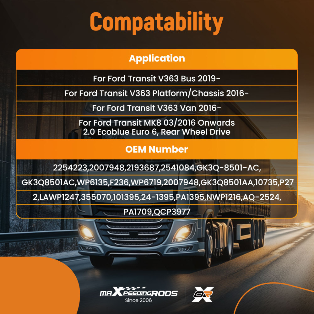 Engine Cooling Water Pump compatible for Ford Transit V363 2016-2019 2254223 Aluminum