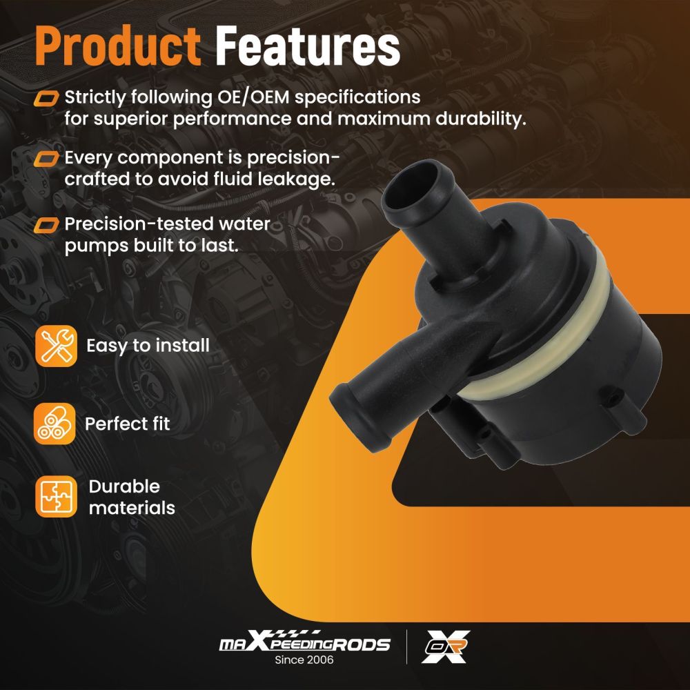 Electric Water Pump compatible for Audi RS6/RS7/Compatible for VW Jetta 2010-2018 6R0965561A Direct Fit
