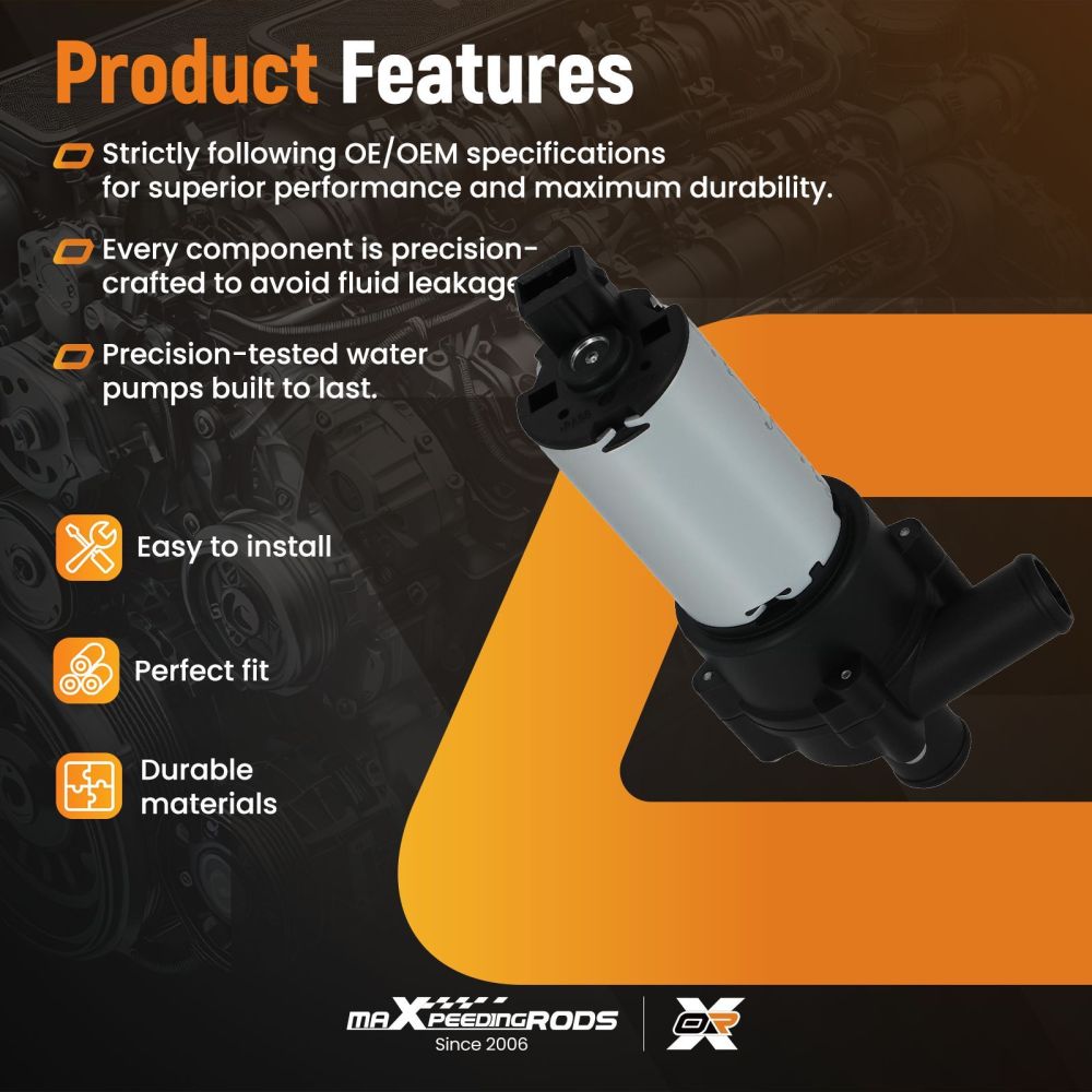 Auxiliary Coolant Water Pump compatible for Mercedes ML320 ML430 ML500 1998-2005 902-074