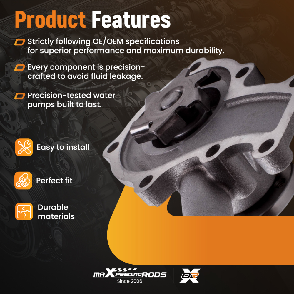 15852-73030 Water Pump compatible for Kubota G1900 G1900S GF1800 Lawn Tractor ZD18 compatible for Zero