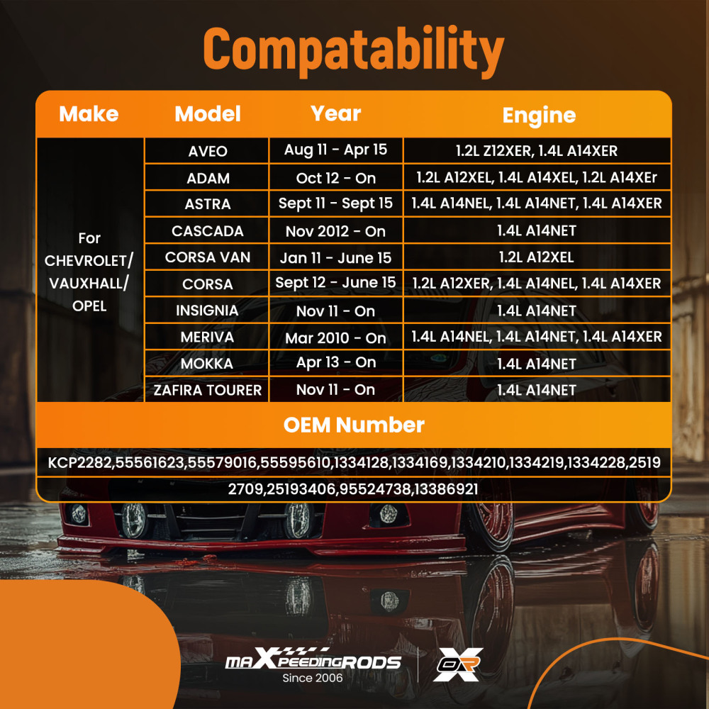 Water Pump compatibile per Chevrolet Cruze 1.4 2011-2015 1334128 Engine Cooling System