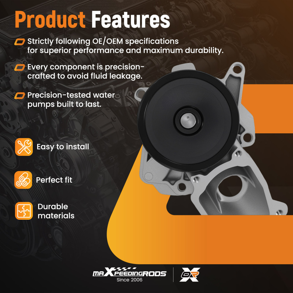 Water Pump compatible for Bmw 3 Series E90 E91 320d 318d 2.0l 2004-2012 Bwp1969 11517791834
