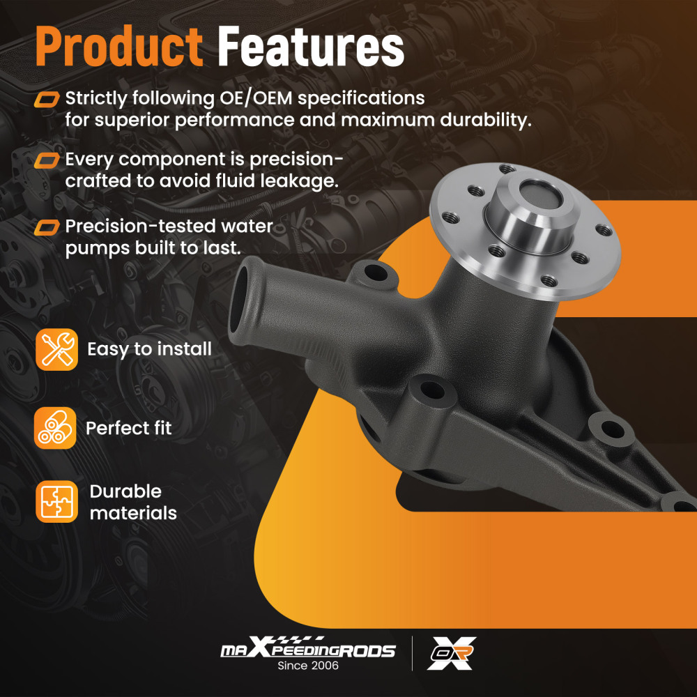 Coolant Pump compatible for MG MGB compatible for Morris Oxford compatible for Wolseley 16/60 GWP130Z Cast Iron