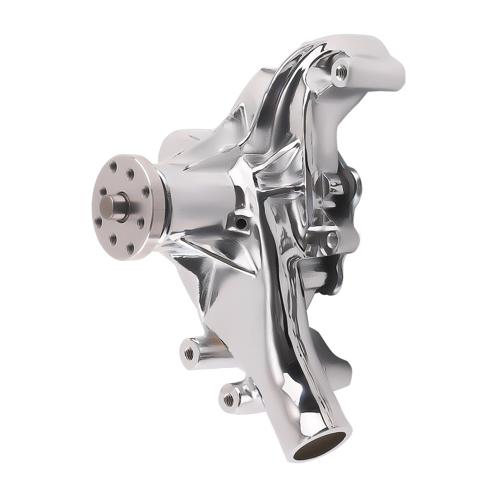 Chrome Long Water Pump High Volume Flow For Small Block compatible for Chevy 283 305 350 400