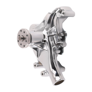 Chrome Long Water Pump High Volume Flow For Small Block compatible for Chevy 283 305 350 400