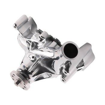 Chrome Long Water Pump High Volume Flow For Small Block compatible for Chevy 283 305 350 400