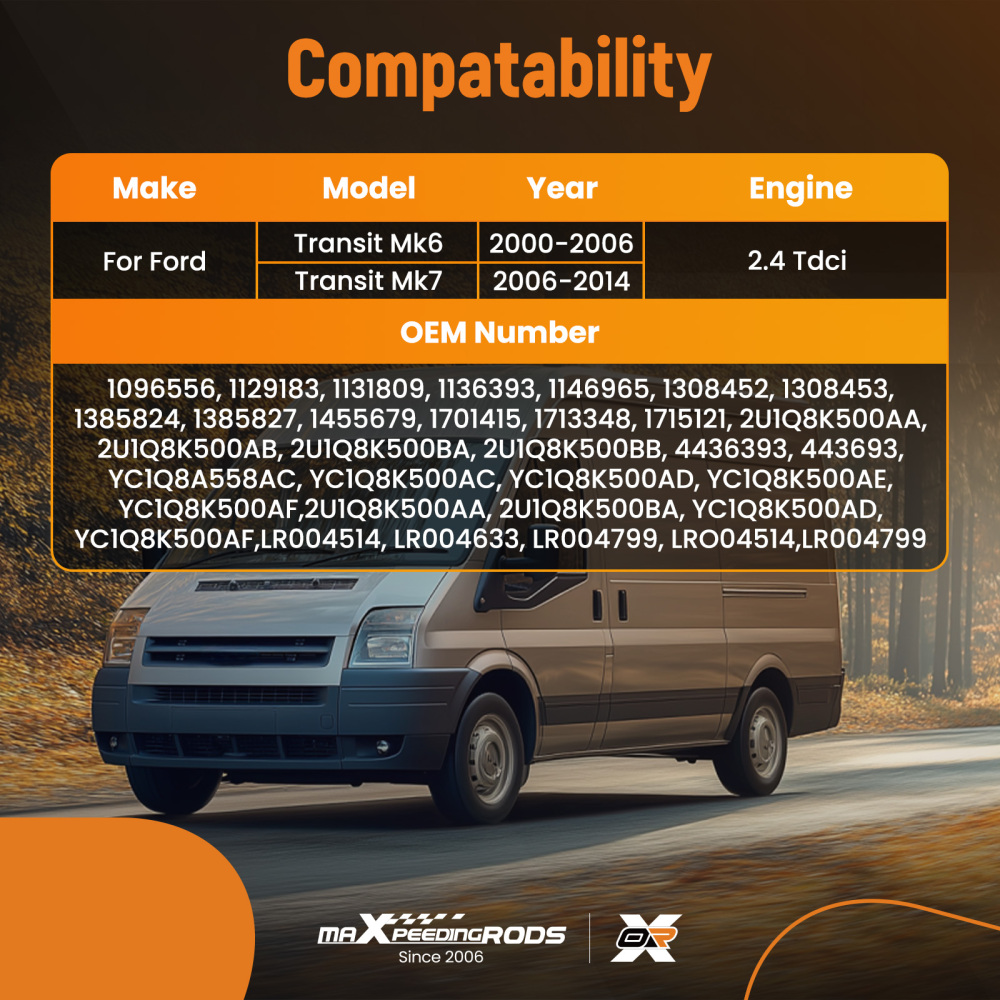 COOLANT PUMP compatible for FORD TRANSIT 2.4 TDCI MK6 MK7 2000-2014 WITH CONNECTOR