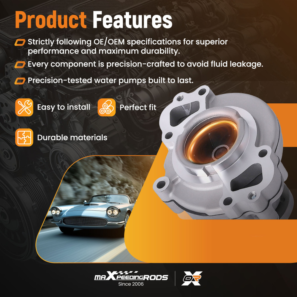 Cooling Water Pump compatible for Jaguar S-Type Super V8 4.2L 2005-2009 JLM20579 AJ88912