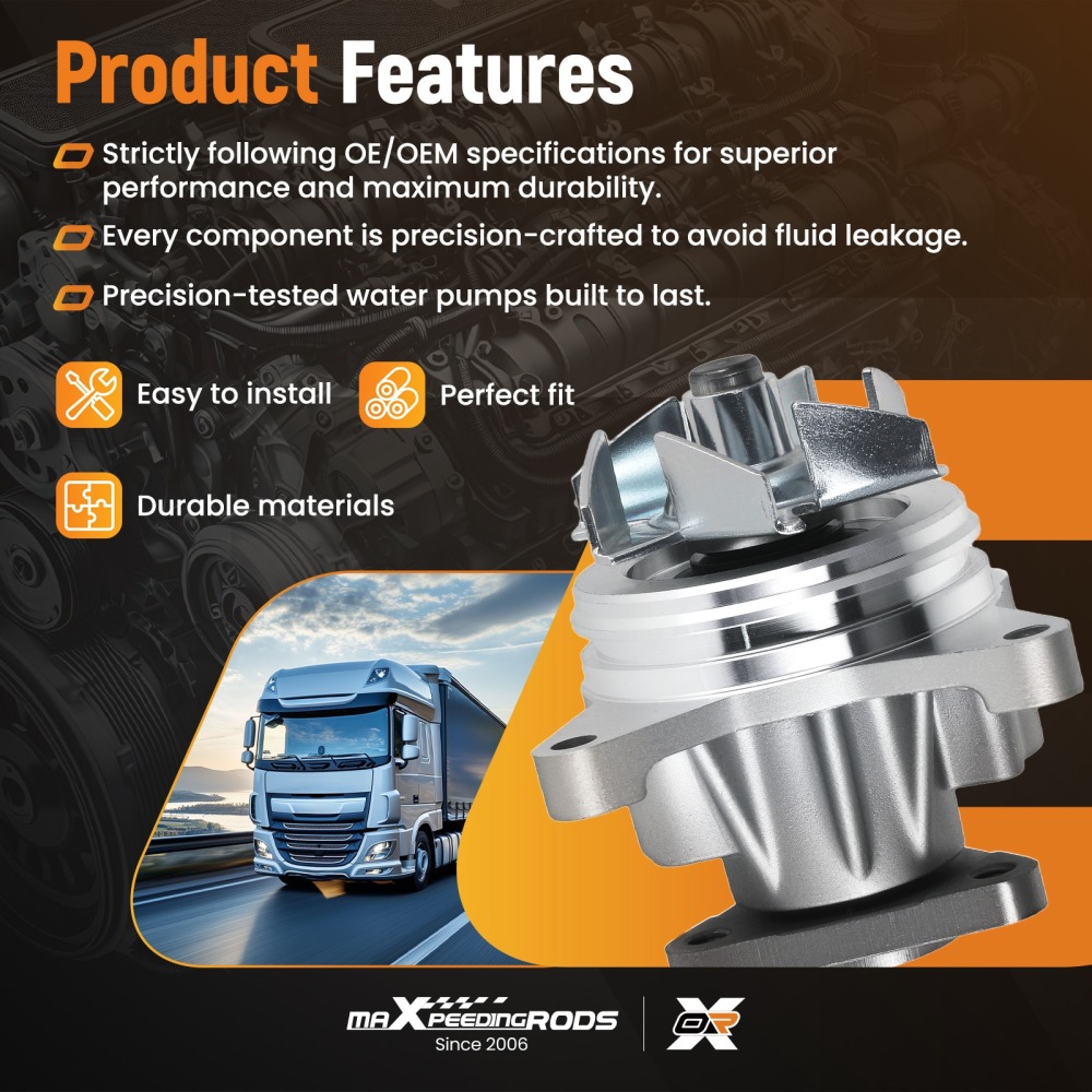 Engine Coolant Pump compatible for Ford Fusion/Compatible for Mazda 6 2.3L 2003-2009 1256000 Direct