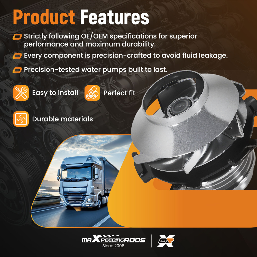 Coolant Pump compatible for Cadillac DeVille 4.6L V8 1995-2005 12553337 12555574