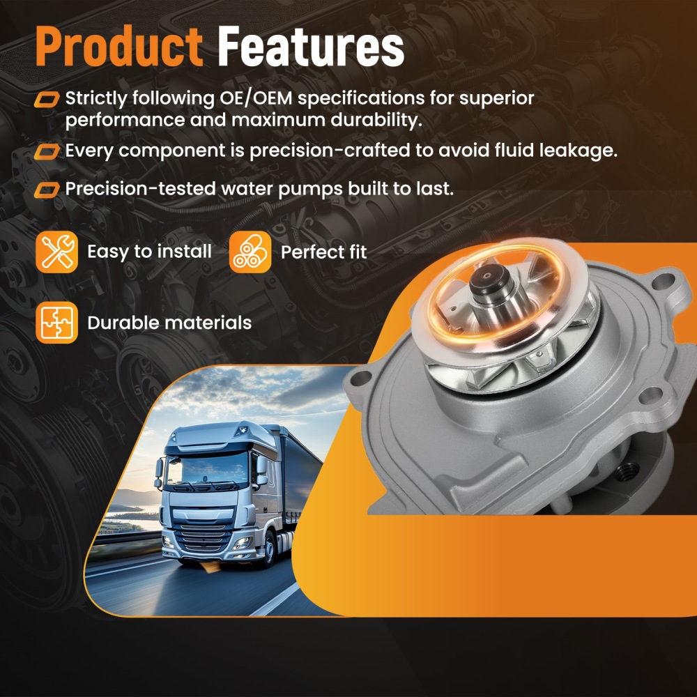 Engine Water Pump compatible for Chevrolet Sonic/Trax 1.8L 2012-2018 WP-1902 Belt Drive