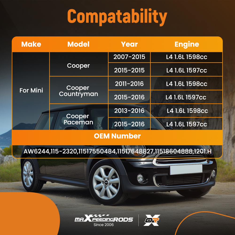 Pompa Acqua compatibile per Mini Cooper Countryman 1.6L 11517550484 2011-2016 Alluminio