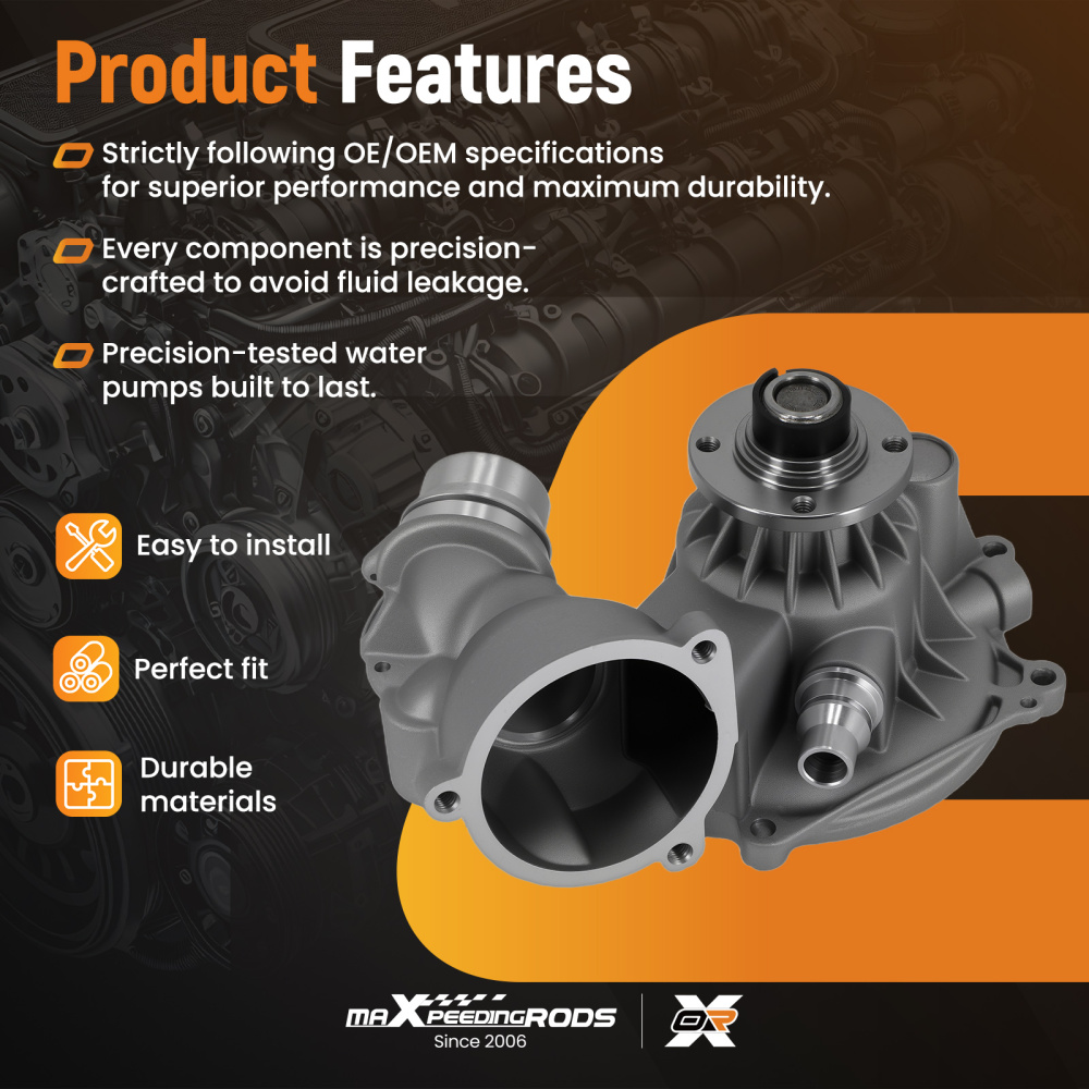Coolant Pump compatible for BMW 545i E60 2004-2005 11517586781 11517524552 11517524551